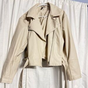 H&M Cream Leather Jacket